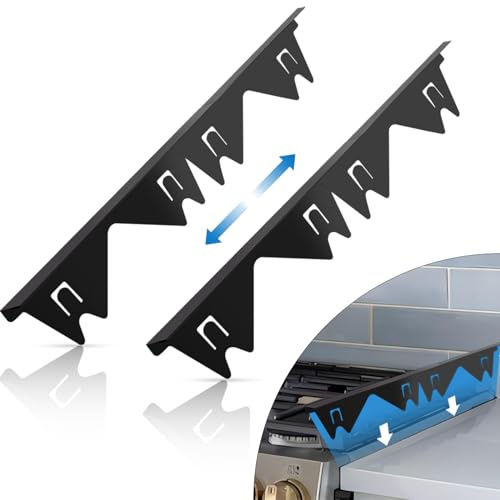 Stainless Steel Stove Gap Covers (2 Pack), Stove Gap Filler, Stove Counter Gap Guards for Kitchen, Range Trim Kit, Easy Clean with Heat Resistant, Adjustable Length 13.8” to 27.6”, Width 0.79