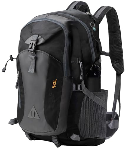 Alitifiy 40L Hiking Backpack, Hiking Rucksack Durable Waterproof Travel Bag Outdoor Sports Camping Cycling Skiing Daypack Climbing Trekking Mountaineering Gifts for Men Women, (Black Grey)