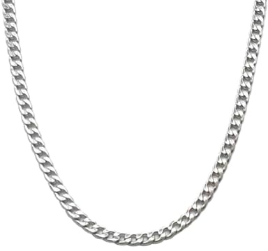 Comforso 7mm Thick Cuban Chain 45/50/55/60 CM Cuban Link Chain Gifts for Men, Sturdy Boys Silver Chains Hypoallergenic Boys Necklace Stainless Steel Jewelry Gifts for Happy Birthday (Sliver, 55CM)