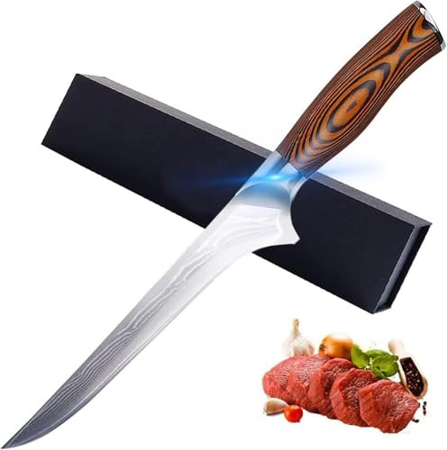 pobowlgarls 6 Inch Boning Knife- Super Sharp Steel Boning Knife, 76 Layers High Carbon Steel & Comfortable Wooden Handle