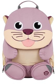 Affenzahn Amigo grande mochila infantil sostenible 3-5 años guardería 8L funcional y divertida Nutria - Marrón