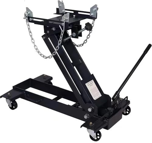 VNSMM Gato de transmisión Gato hidráulico con Soporte para Motor 2T, Gato hidráulico Fino de posición Baja, Gato de transmisión de Caja de Cambios Gatos para Coches(Black)