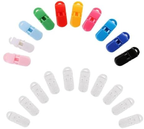 20 piezas clips de chupete de plástico/clips de suspensión para clips binky/paci/pacifier/fummy/bab/babero 1