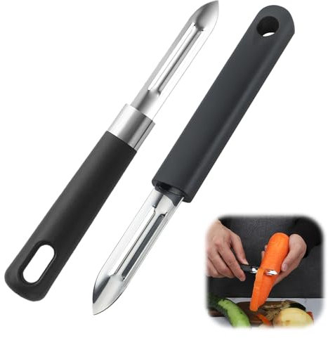 2er Set Edelstahl Sparschäler – Doppel-Klinge Kartoffelschäler & Gemüseschäler – Perfekt für Kartoffeln, Karotten, Gurken, Äpfel & Birnen – WMF Sparschäler, FackelmannSparschäler, Vegetable Peeler