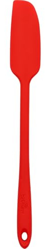 Birkmann, Teigschaber Schmal Cherry Red 5cm x 1,3cm x 30cm Silikon mit Metallkern hitzebeständig bis 230 Grad Celsius