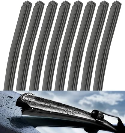Xibao 8PCS Escobillas Limpiaparabrisas Coche,Gomas de Limpiaparabrisas de Repuesto,Limpia Parabrisas,Escobillas Coche,Apto para Coches,Furgonetas,Caravanas,Autocaravanas,Camiones,etc (8PCS)