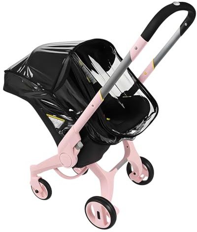 Black Transparent Stroller Rain Cover, Doona Rain Cover, Car Seat Stroller, Pram Rains Cover Accessories, Protective Covers for Rain Snow Wind Dust