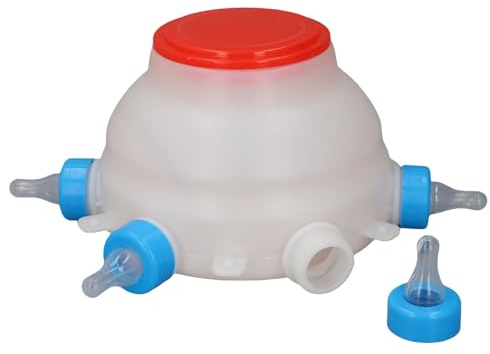 CHICIRIS Cubo de Alimentación para Corderos, Alimentador Automático de Leche para Animales, Botella de Leche Portátil para Ovejas con Tetinas Cómodas, para Granja de Dispositivos de