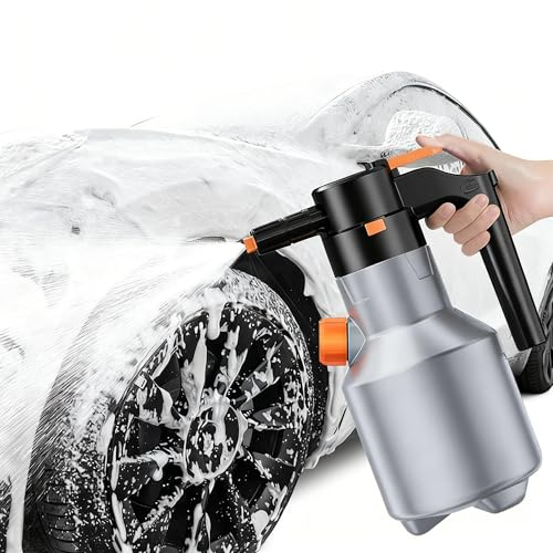 Nebulizzatore Elettrico per Autolavaggio, Spruzzatore di Schiuma Portatile Automatico da 2 Litri, Nebulizzatori Flacone Spray Ricaricabile Senza Fili per Pulizia di Auto e Piante da Giardino