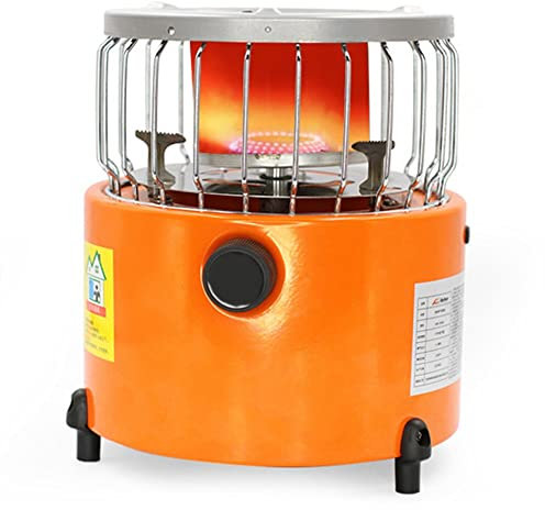 YKYR 2 En 1 Calentador De Gas Portátil Y Estufa De Estufas De Gas, Calefactor De Gas De Cerámica, Quemador Camping O Barcos (Color : Orange, Size : Mini Heating Stove)
