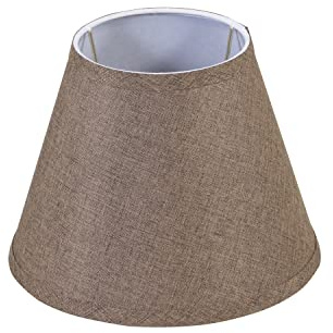Aspen Creative 56029, Empire Uno Lamp Shade in Wenge Brown Burlap Textured Fabric, 5 Top x 9 Bottom x 7 Slant Height, Slip UNO 33mm