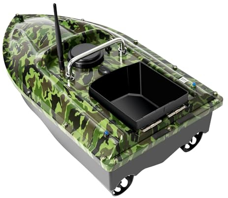 500m Abs Futterboot 1.5kg Ladegewicht FischköDer Nachtangeln KöDerboot Bait Boat Mit Fernbedienung Anti-Verwicklungs-Schallwand Tarnung Ferngesteuert Nachtlicht-Positionierung Lange Standby-Zeit