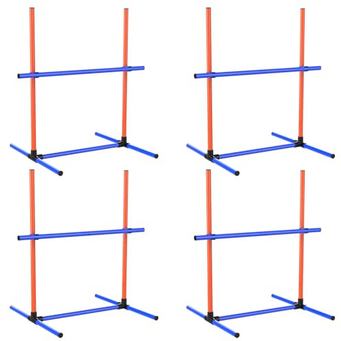 mioule Agility-Trainingsset für Hunde, Hindernisset mit Slalomstangen, Hundesport-Ausrüstung, für Große und Kleine Hunde (4Set)