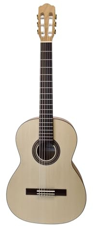 Pro Natura GS200 - Chitarra da concerto 4/4, in abete rosso massiccio ciliegia, Fishman Preamp Tuner Gigbag, tracolla – WoidBua – colore caldo, 650 mm, effetto seta, per chitarra acustica di alta