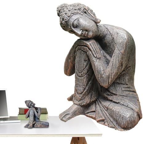 Generico Buddha Decor Desk Figure, Spiritual Zen Sculpture Ornament, Peaceful Meditation Statue for Home, Living Room, Yoga Space, Shrine, Car Dashboard, and Workplace Decoration