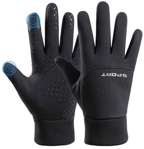 Mayoii Thermal Gloves, Running Warm Liner Glove Outdoor Windproof Touchscreen Gloves for Men Women Sport Walking Riding Driving Cycling (Black, M)