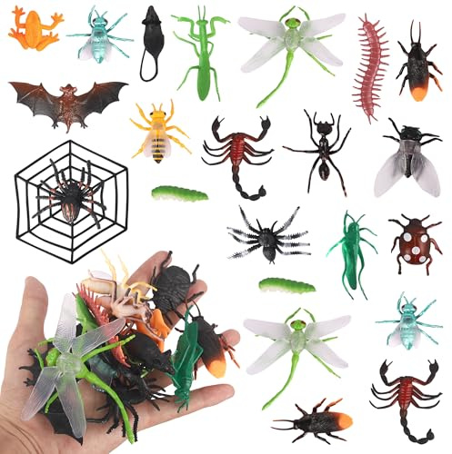Xsstarmi Insects Cake Topper Decorations with Frog Spider Bat Mouse Wildlife Animals Theme Cake Pick for Baby Shower Kids Birthday Spoof Party DIY Cake Decorations