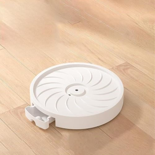 Yhenlovtt Vaso da fiori bianco da 30 cm, con ruote girevoli e contenitore per l'acqua, sottobicchiere rotondo per piante da 33 cm, per interni ed esterni