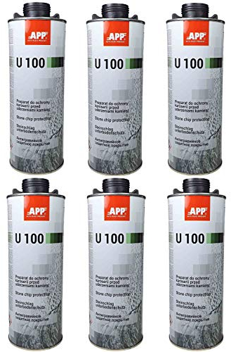 APP U100 Unterbodenschutz Schwarz oder Grau - überlackierbarer bitumenfreier Schutz für den Fahrzeug-Unterboden auf Kautschuk-Basis (6 KG UBS schwarz)