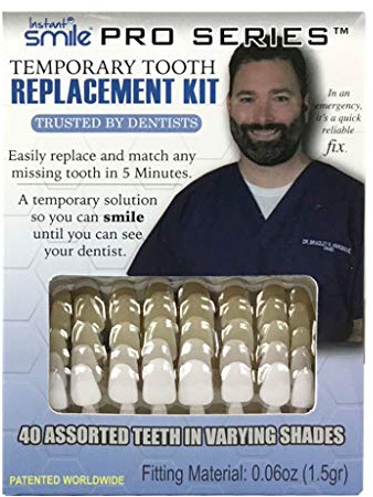 Instant Smile Kit di Sostituzione Temporanea Pro Series con 40 Denti Diversi, Variety of Shapes and Colors, Easy Fit Dentures