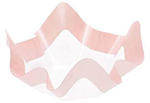 Contenitore piccolo in PET Rosa Perlato - Ciotola COPPA in plastica TRASPARENTE con Bordo Rosa - per caramelle, marshmallow, dolci, confetti ecc. - Addobbo, decorazione tavola torta, buffet ecc.