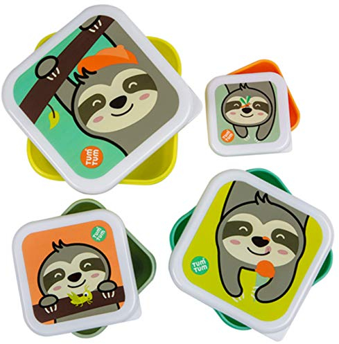 TUM TUM Nesting Snack Pots for Kids, Kids Snack Box Set, BPA Free - Stanley Sloth