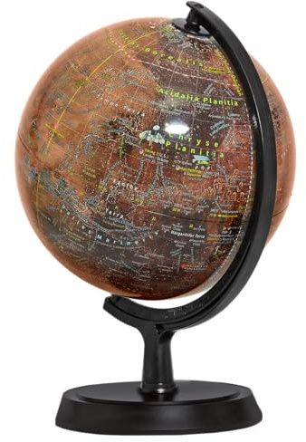 Mapsoft Explorer Mars Globe, 24cm/9.5, R-24, Red Planet, Mars Map, Mars Atlas, Mars Poster