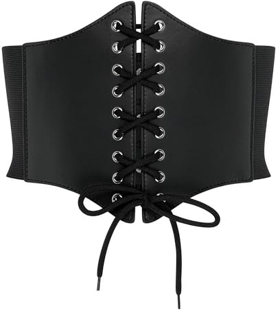 BlackButterfly Elástico Halloween Cosplay Costume Cintura Atar Cinturón elástico Corsé Cinturón (Negro, L)
