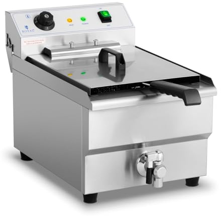 Helloshop26 Friteuse électrique Professionnelle Restaurant 16 litres 6 000 Watts Robinet de vidange Zone Froide 14_0001783