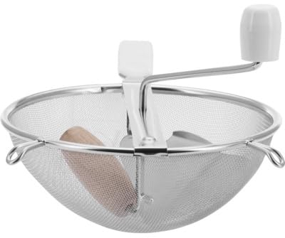 Thiru Passoire de qualité supérieure de 20 cm - En acier inoxydable - Passoire de cuisine pour passer, réduire en purée et extraire le jus - Avec boutons de support - Idéal pour la fabrication de