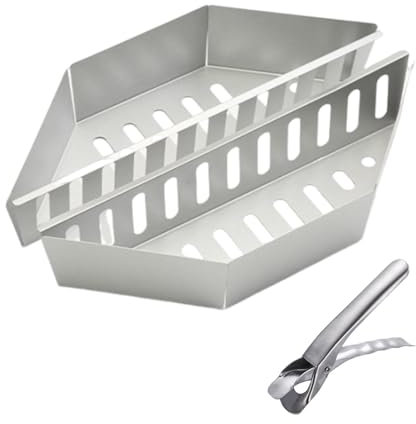 MagiDeal 2 cestas de carbón, Cesta para la Parrilla, Herramienta portátil y Resistente para Barbacoa, Cesta para Parrilla de carbón para Acampar al Aire, 0.8 Mm de Espesor