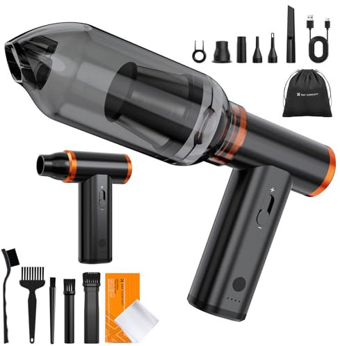 K&F CONCEPT 2 in 1 Electric Air Duster und Staubsauger mit 300000U/min | Aluminiumgehäuse | Stufenlos Regulierbar | Bürstenloser Motor | Ideal zur Reinigung von PC, Tastatur, Auto & Outdoor-Ausrüstung