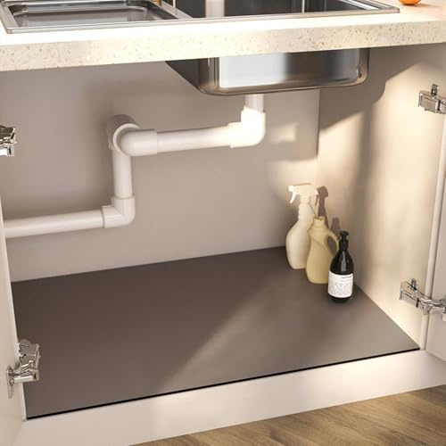 Generico Alfombrilla para debajo del fregadero para cocina impermeable, alfombrilla absorbente de cocina, forro para alfombrilla debajo del fregadero reutilizable, parte trasera de goma