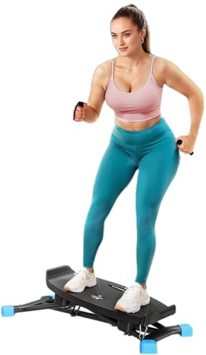 MERACH Twist Board med display, balanstavla på sidan med 2 motståndsband, upp till 136 kg, för sidorörelse, rehabilitering och koordination, hemmagym, nybörjare