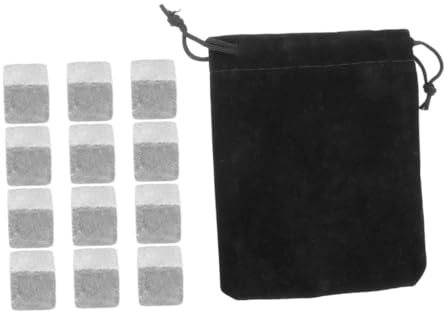 WRITWAA Set da 12 Rocce di Marmo per Whisky e Vino, Cubetti di Ghiaccio in Pietra Riutilizzabili, Accessori Bar per Raffreddamento Rapido e Gusto Autentico, per Feste e Riunioni