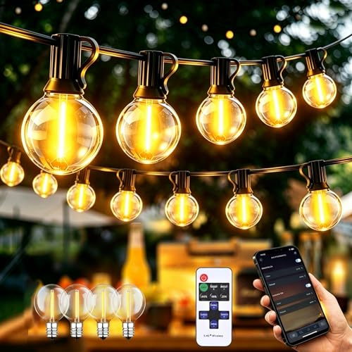 50M Utomhus Ljusslinga LED, Utomhus Ljusslingor G40 Ljuskedja Girland Ljus LED Linga med Vattentät Inomhus Garland Outdoor Fairy Lights Dekorativa Gård för Trädgård, Garage, Bröllop, Fester