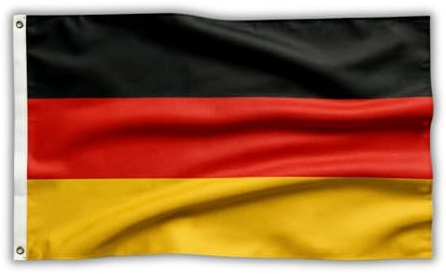 Germany Flag 5ft x 3ft with Brass Eyelets – Polyester German Flag Banner for Football Matches, Fan Zones, Home & Garden Display