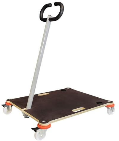 WAGNER Transporthjälp/Stapelvagn MM 1377 I 70 x 60 x 12,5 cm – lastkapacitet 200 kg – för staplingsstolar i gastronomi I med dragstång I utrymmesbesparande, halkfri, väggvänlig och låsbar – 20137701