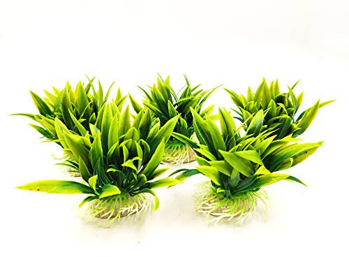 BEGONDIS Aquarium Decorations 5Pcs Fish Tank Artificial Green Water Plants Made of Soft Plastic, Good for All Fish & Pets (g4)