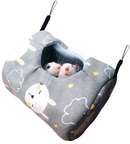 ZOOPOLR Hammock Hanging Bed, Warm Summer Swing, Cage Accessories for Small Animals, for Hamster/Parrot/Squirrel/Guinea Pig/Chinchillas/Mice/Rats/Mini Dutch Pig