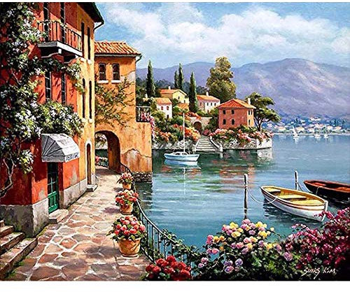 Quadro su tela Dipinto ad olio Quadro Paesaggio Immagini Quadro su tela per soggiorno Wall Art Complementi arredo casa Quadro Decor 40X50CM Beach house