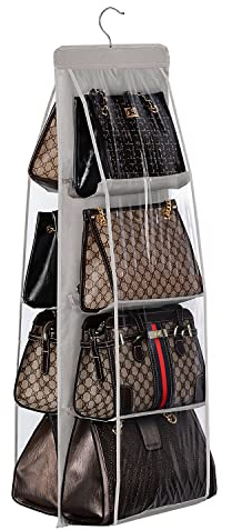 Lirex Organizador para Colgar Bolsos, de 8 Bolsillos Colgante, para Armario de Tela Oxford Armario Familiar, Dormitorio, Plegable y Ajuste Universal