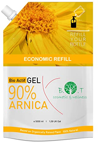 Gel Arnica Concentré Arnica Extra Forte Massage et Relaxation Gel Chauffante de Massage Musculaire, Soulage les Jambes Recuperation Musculaire Sportif Gel - Format Économique 5000 ml