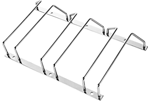 Dianoo Portabicchieri da 18 cm sotto l'armadietto, supporto per calici da vino, da appendere, in metallo cromato, 3 file