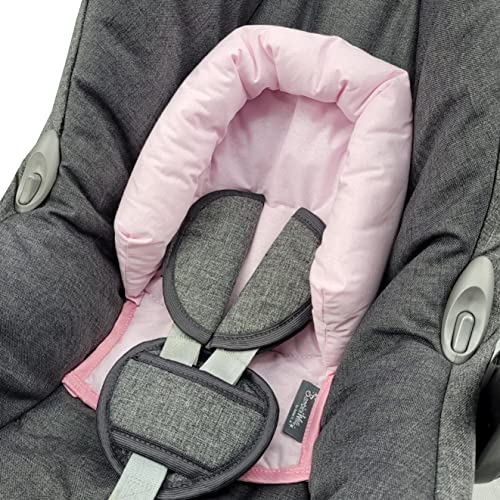 BAMBINIWELT Kopfpolster Kopfkissen für Babyschale kompatibel mit Maxi Cosi Modell Cabrio Fix und Citi, Gruppe 0, Baumwolle (Baumwolle rosa)