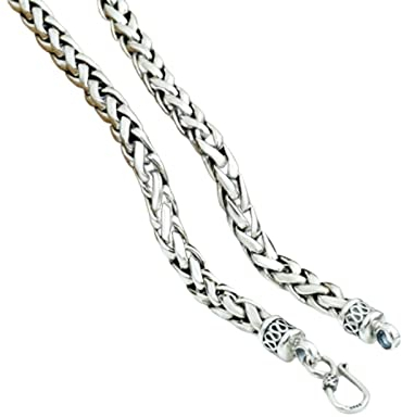 ANAZOZ Halskette Mann Silber 925 55 cm, Kette Ohne Anhänger Mann 6mm Breit Weizenkette Silber