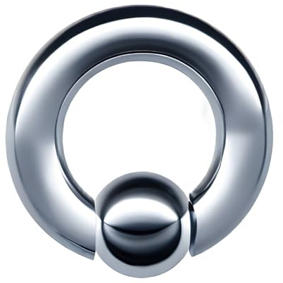 XL XXL 3–8 mm klämboll ring klämring tjock stor kirurgisk stål 316L rostfritt stål näsa öra intim bröst BCR piercingring segment-boll stängning ring (6 mm x 16 mm x 10 mm, silver silver)