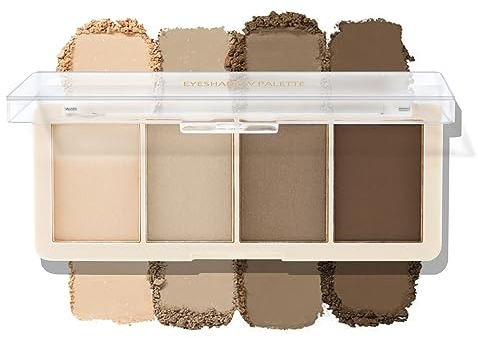 Boobeen 4 Colori Palette di Ombretti, Ombretto altamente pigmentato per un trucco occhi naturale e deciso, sfumature sfumabili in finitura opaca e shimmer, facile da applicare