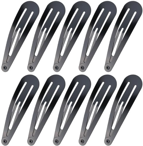 10 Piezas Clips para El Pelo, Pinzas para el Cabello para Mujer Pinzas para el Cabello para Mujer Negro 6 cm