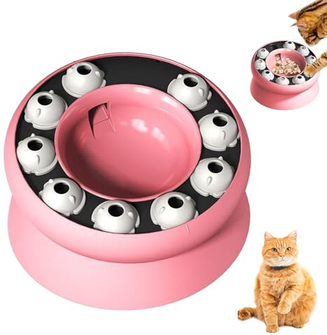 Intelligenzspielzeug für Hunde und Katzen, Puzzle Spielzeug, Schlingnapf, Langsam Fütterung Katzennapf, Erhöhter Fütternapf für Katzen, Intelligenz Hundespielzeug, Napf für Katzen, Lebensmittelspender